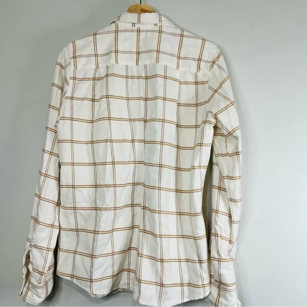 Frank & Eileen Barry woven button up camel windowpane size large - Picture 11 of 11
